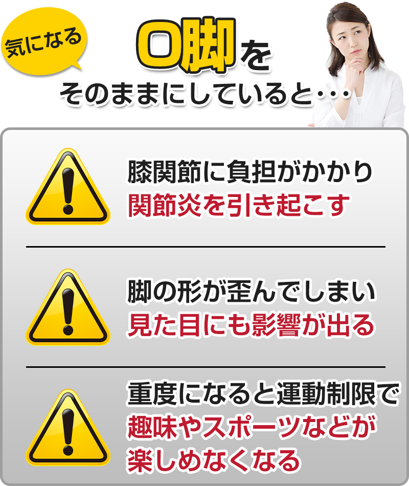 O脚をそのままにしていると